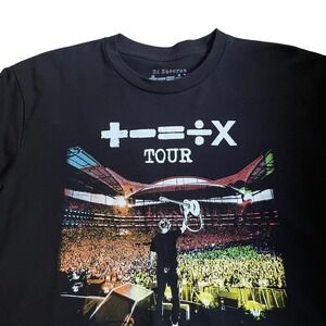 Ed Sheeran T-shirt Mens Medium‎ Divide World Tour Black Cotton Short Sleeve Tee